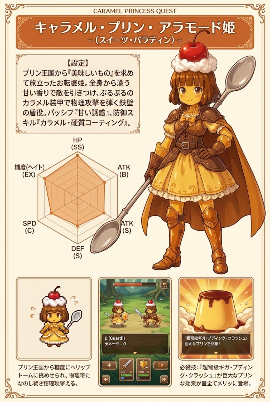 カラメルプリン・ア・ラ・モードスライムのお姫様のゲーム攻略本ページ