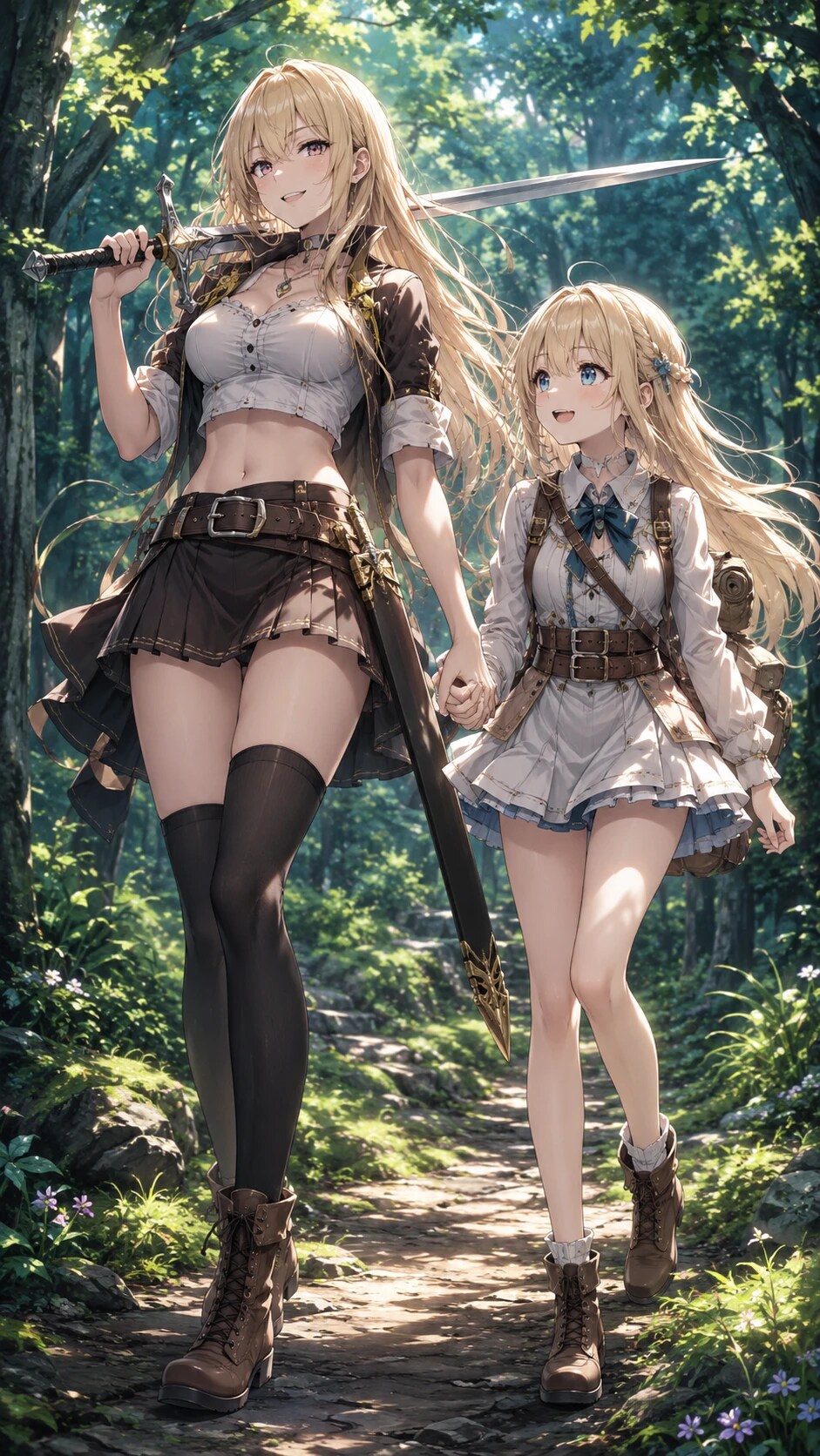旅の姉妹。『さっきはかっこよかったよお姉ちゃん！』『でしょう？　お前に手を出そうとする盗賊は悪・即・死よ』