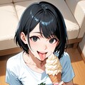 アイスを食べる女の子 3枚目