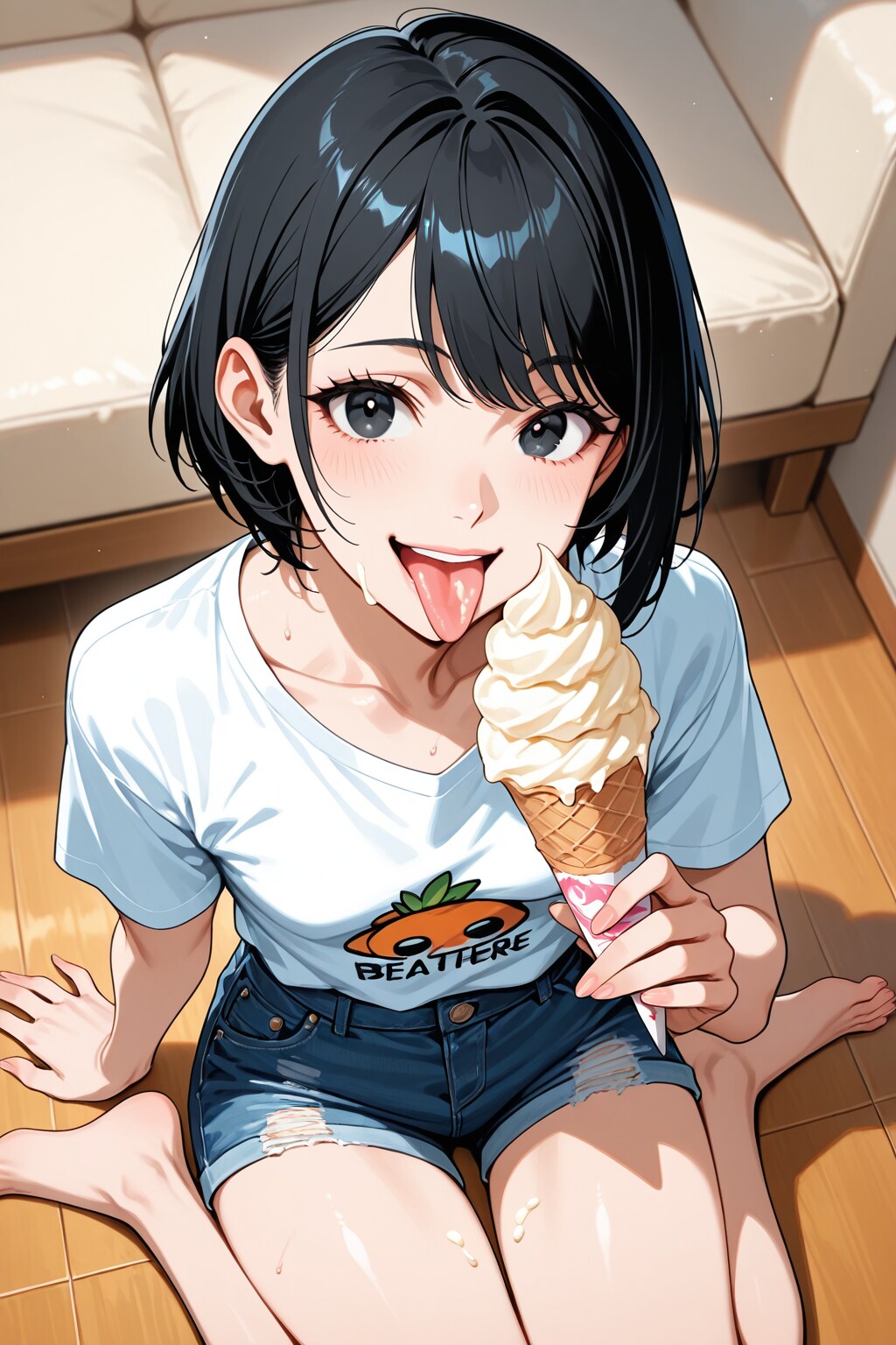 アイスを食べる女の子