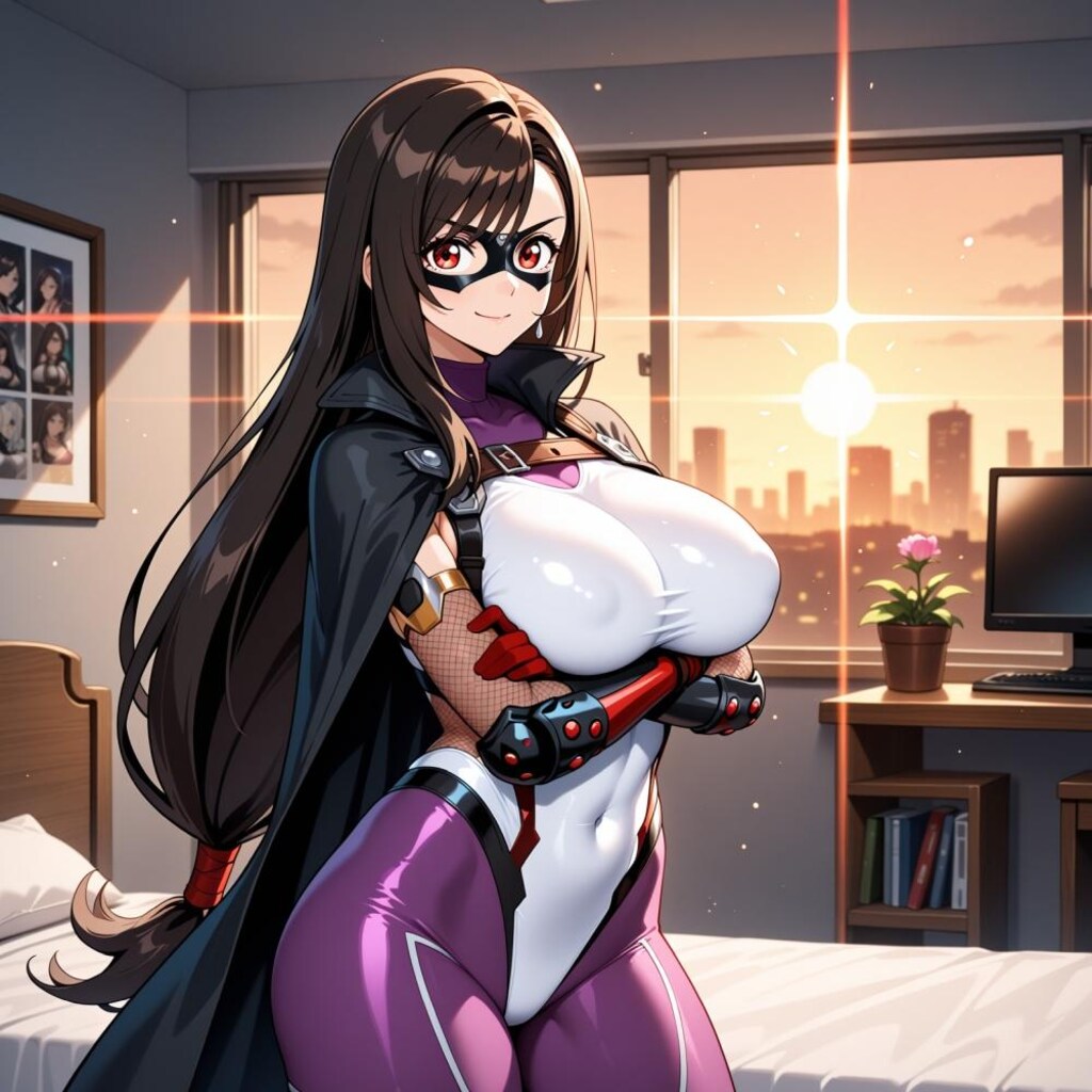 自室汚部屋でうさ耳変身ヒーローコスプレ人妻