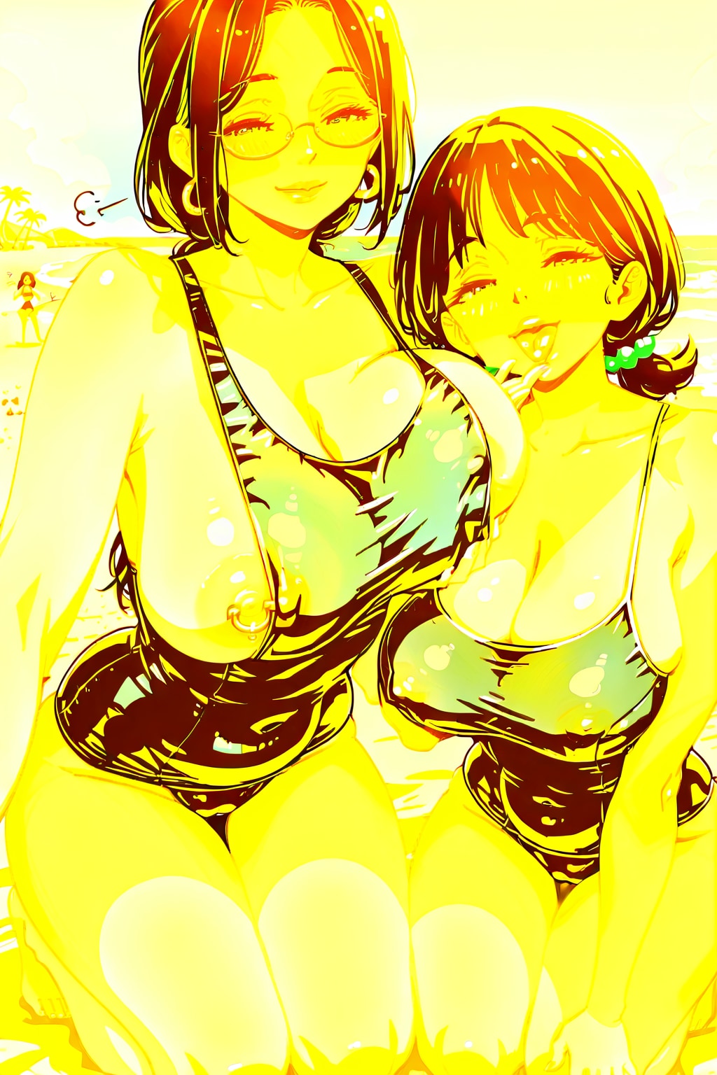 母娘スクール水着