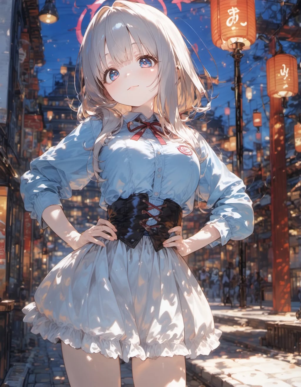 Corset and Ruffled Skirt