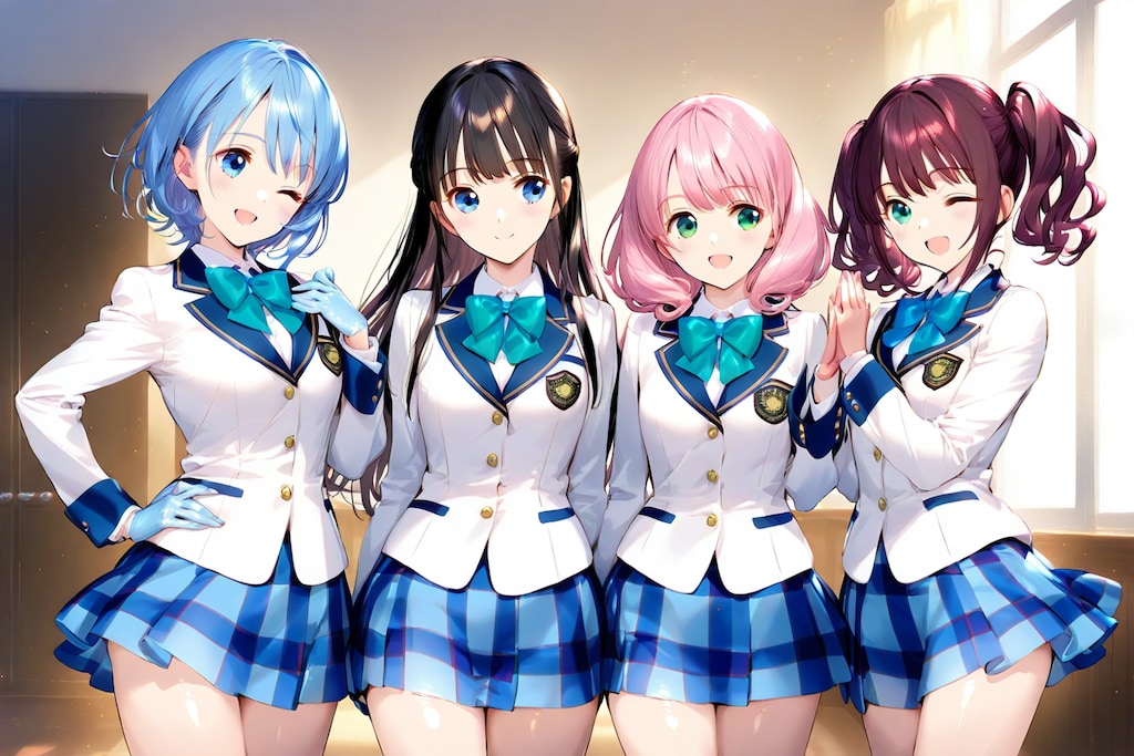 GPU学園へようこそ 友好的な制服女学生達