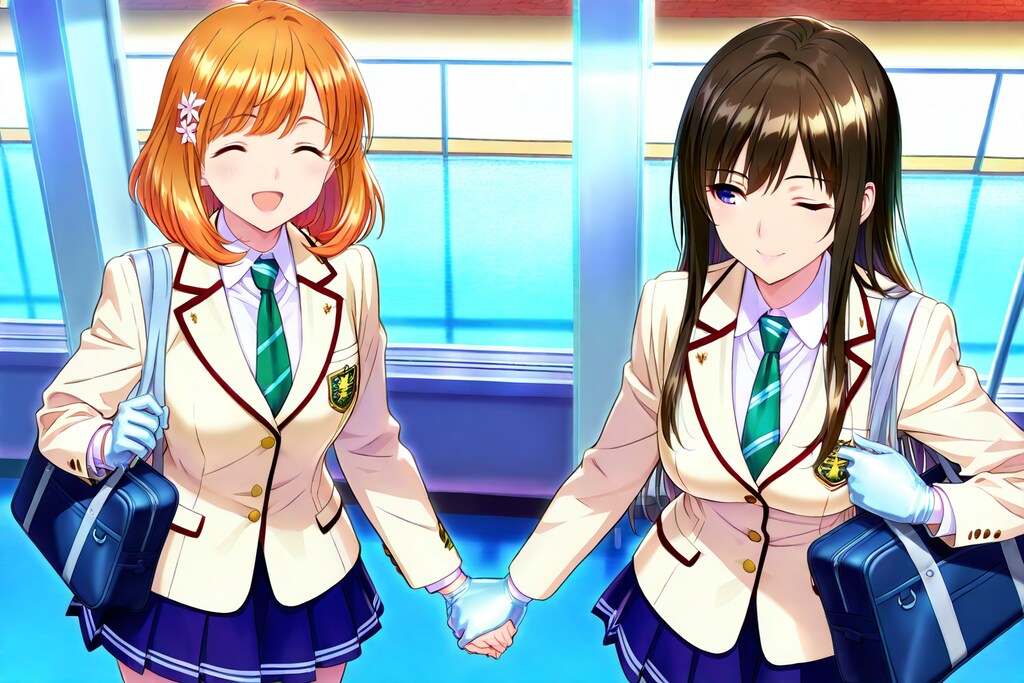 GPU学園へようこそ 友好的な制服女学生達