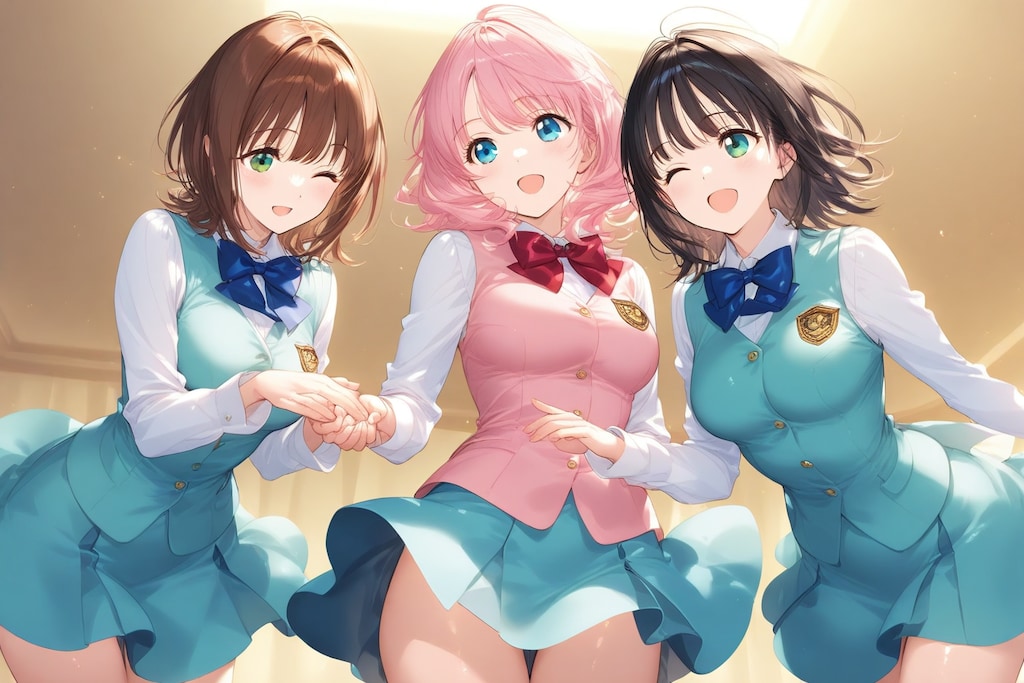 GPU学園へようこそ 友好的な制服女学生達