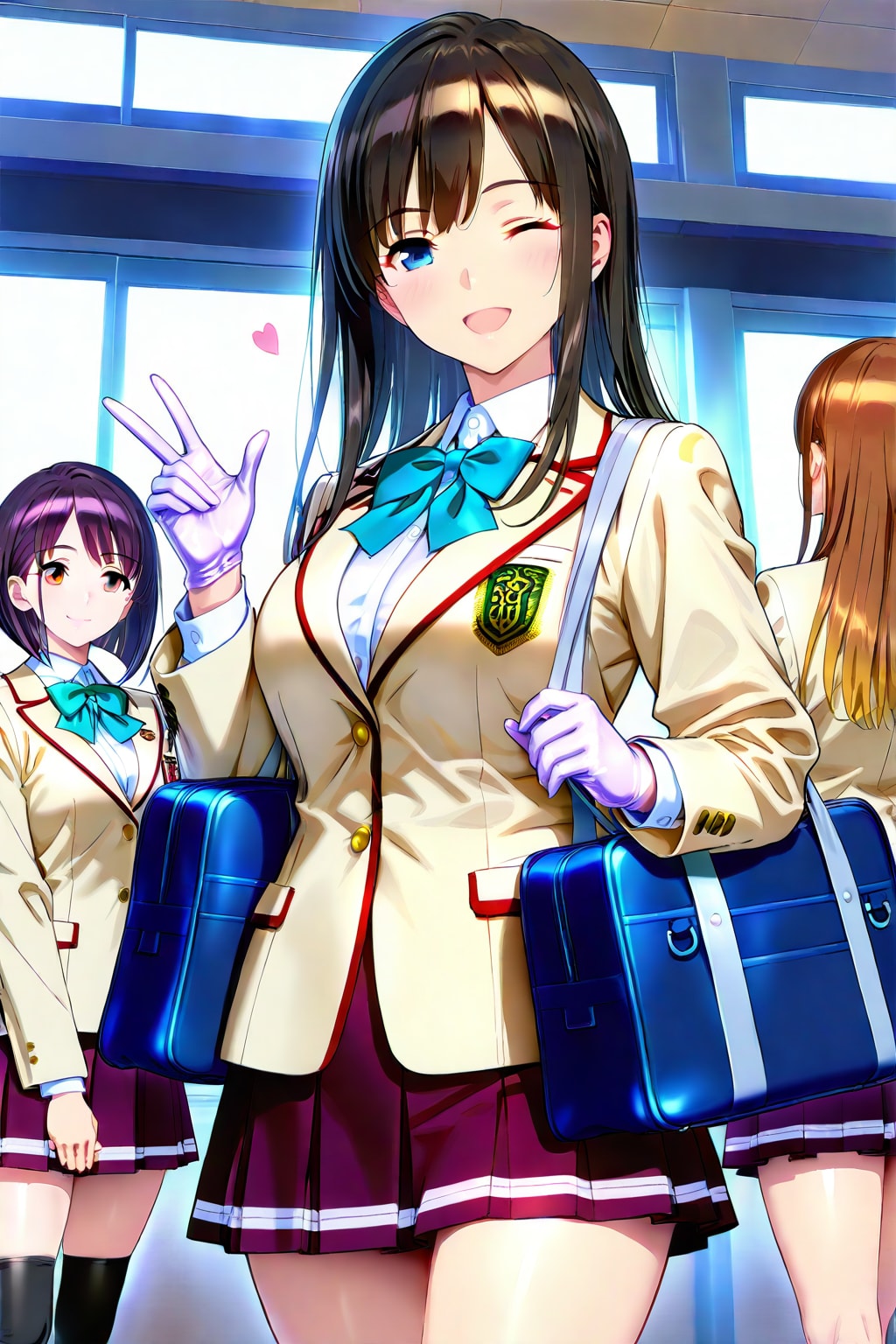 GPU学園へようこそ 友好的な制服女学生達