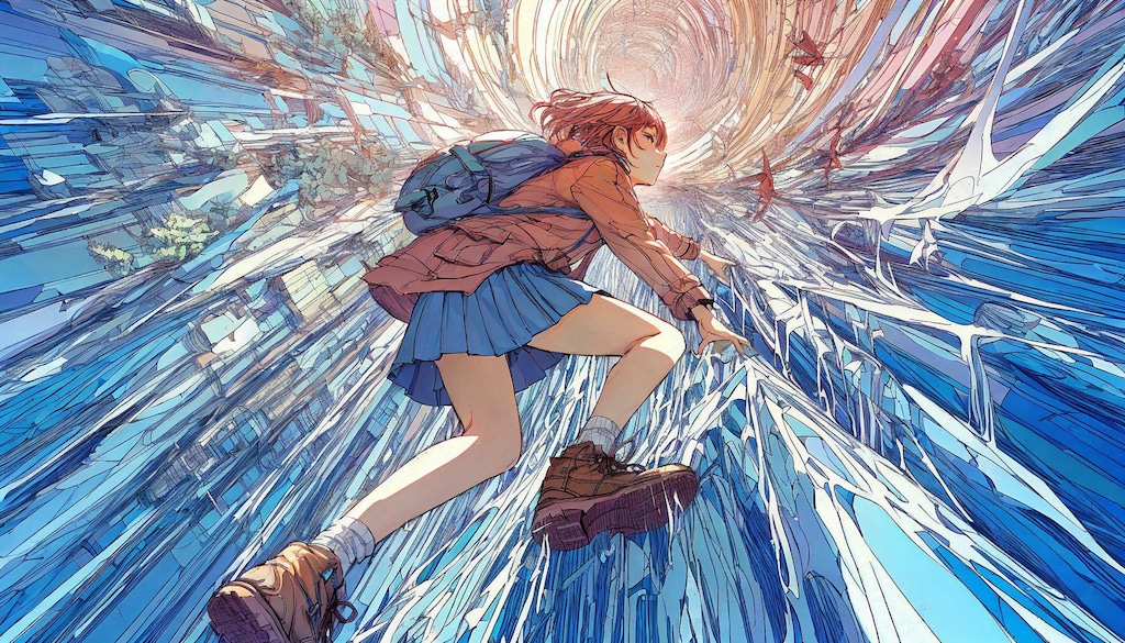 少女の山登り