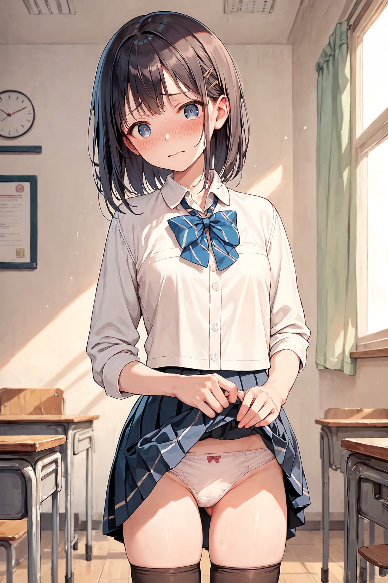 教室でスカートめくりを強要してみた(17)
