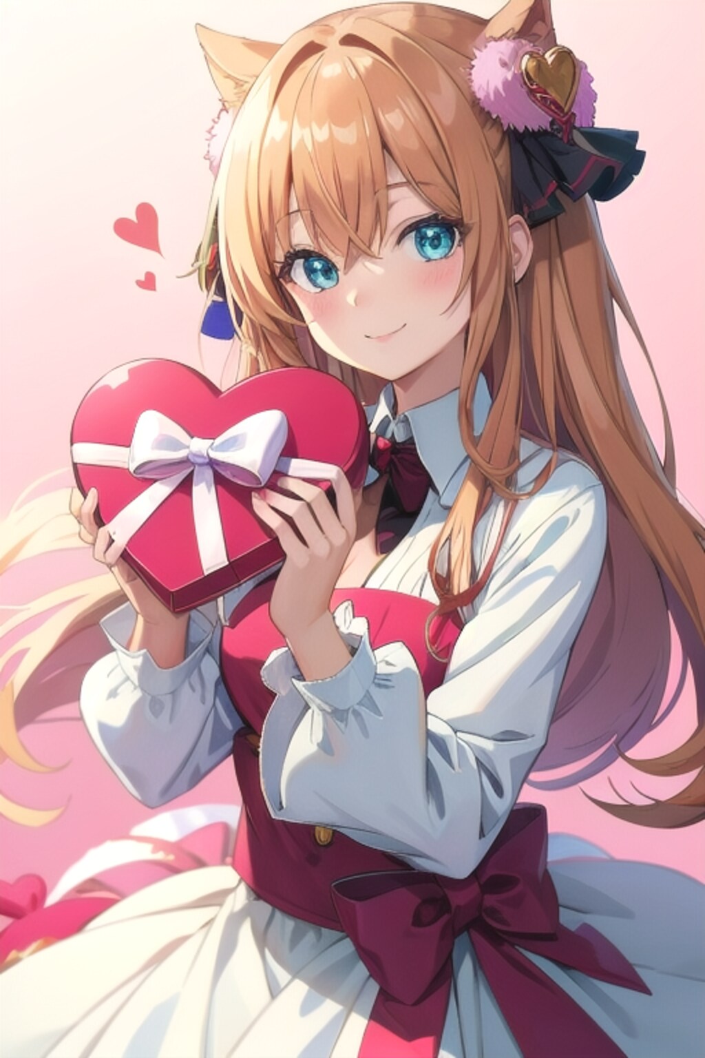 ハートを抱えた猫耳さん