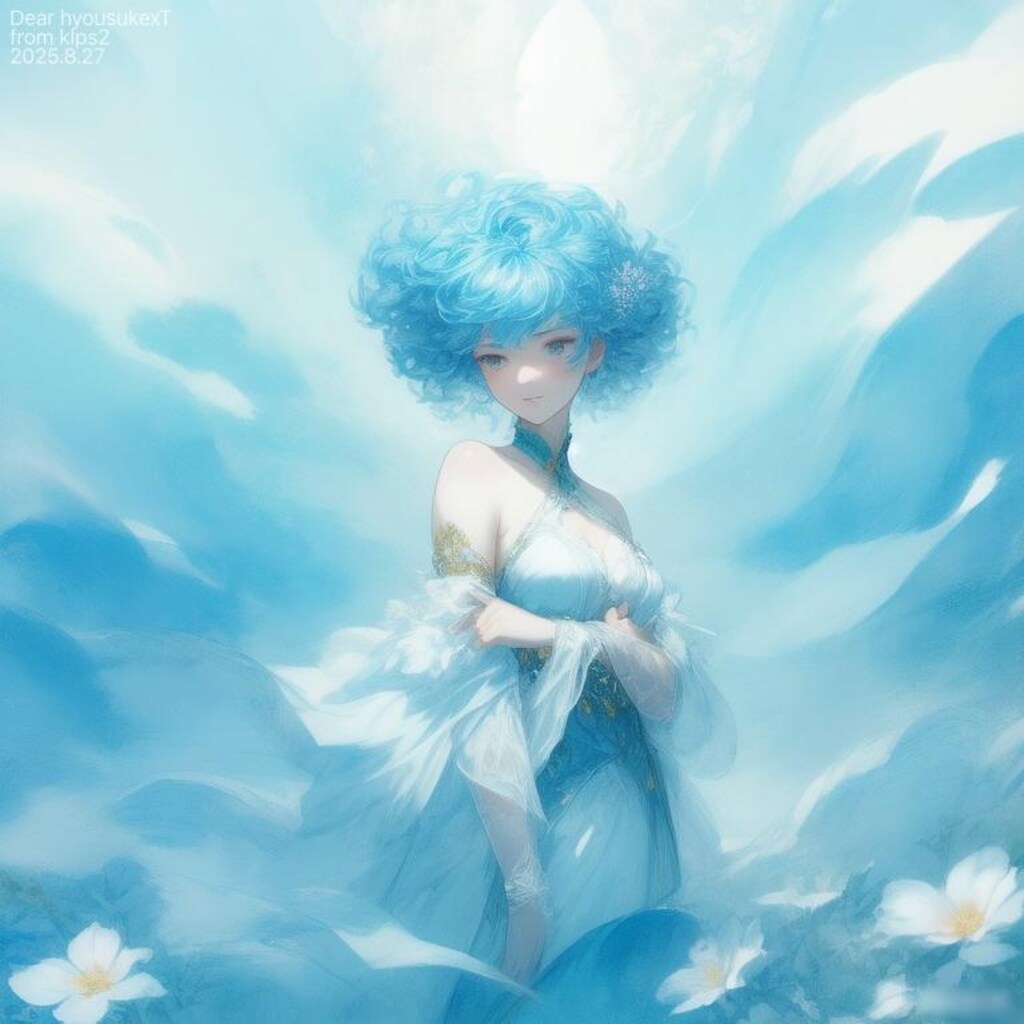 水色ヘアーなアフワちゃん