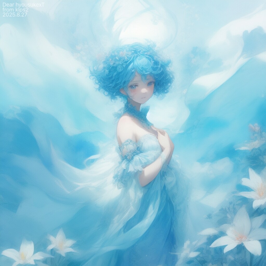 水色ヘアーなアフワちゃん