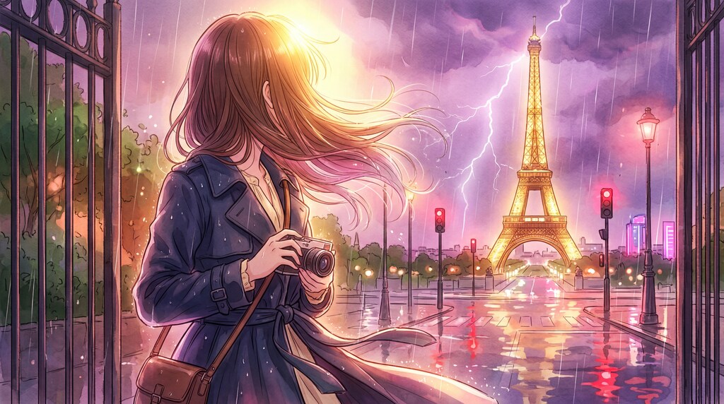 雨夜の光塔