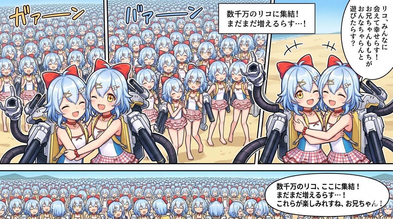 リコちゃん達と遊ぶ司令のウェブトゥーン#∞4