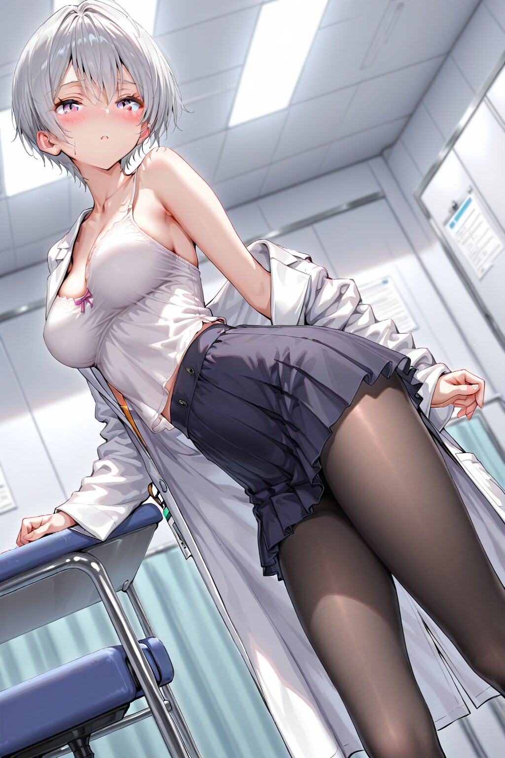 (1242)銀髪ちゃん白衣