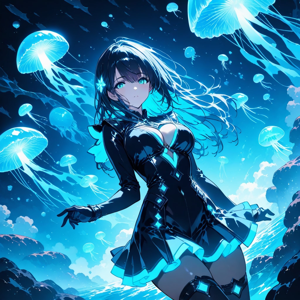 光る深海クラゲ