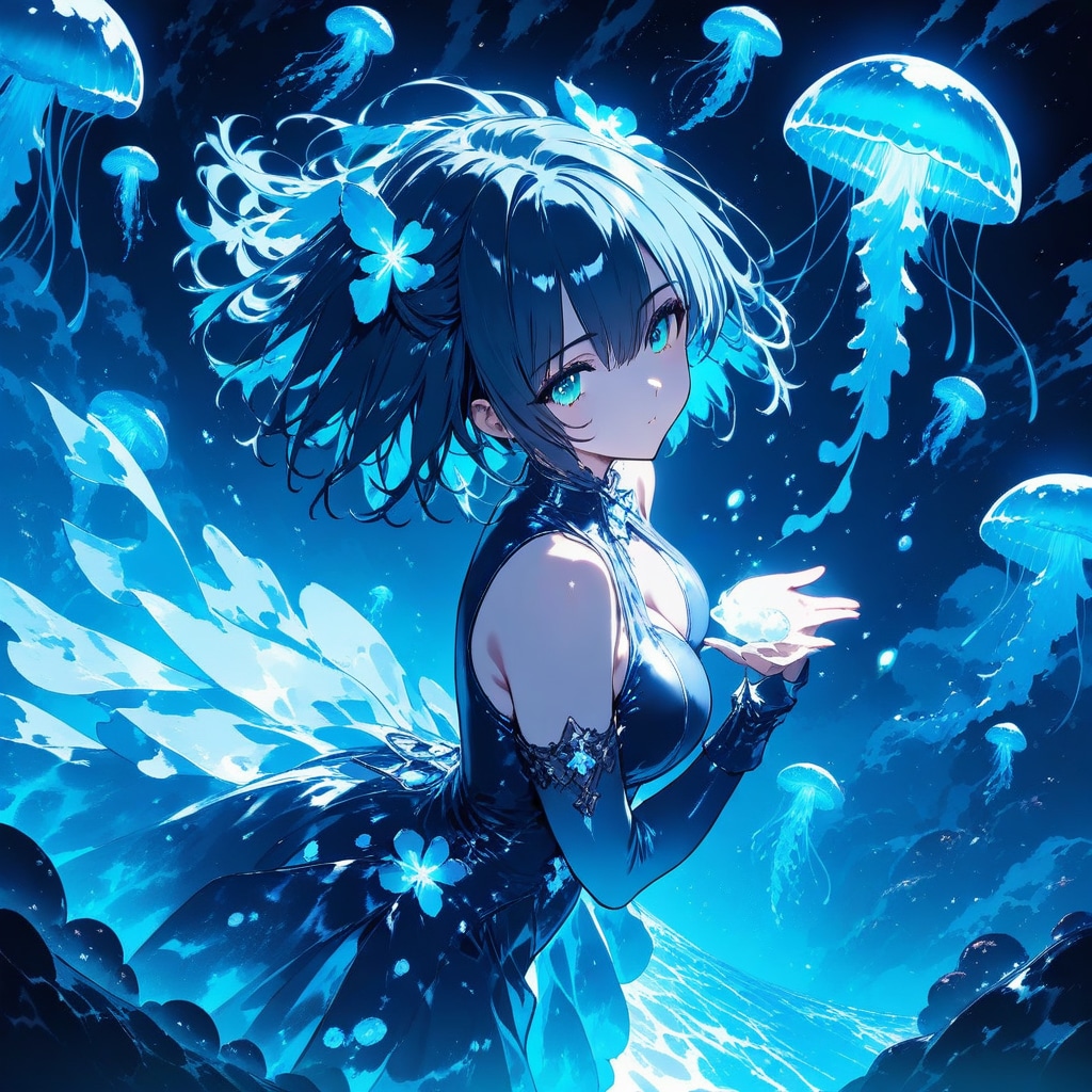 光る深海クラゲ