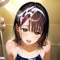 風呂場やサウナで遊ぶスク水の女の子 4枚目