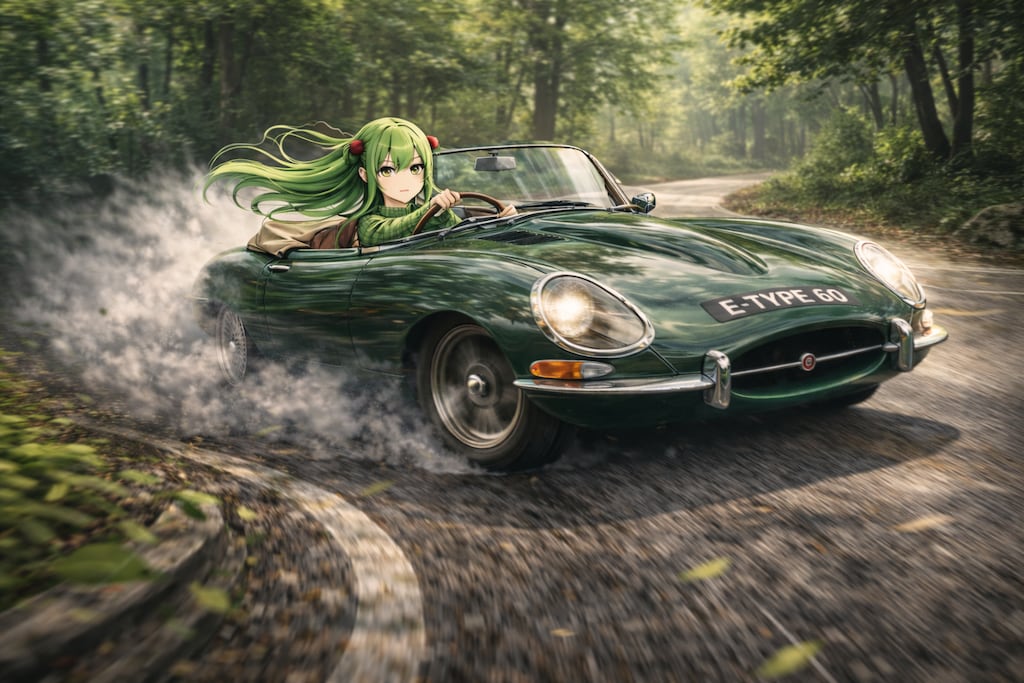 新緑の峠を駆けるエメラルドの疾風