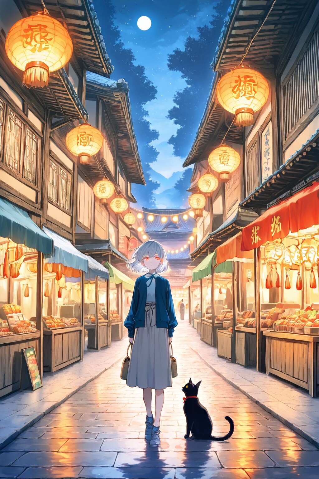 夜市の彼女と黒猫