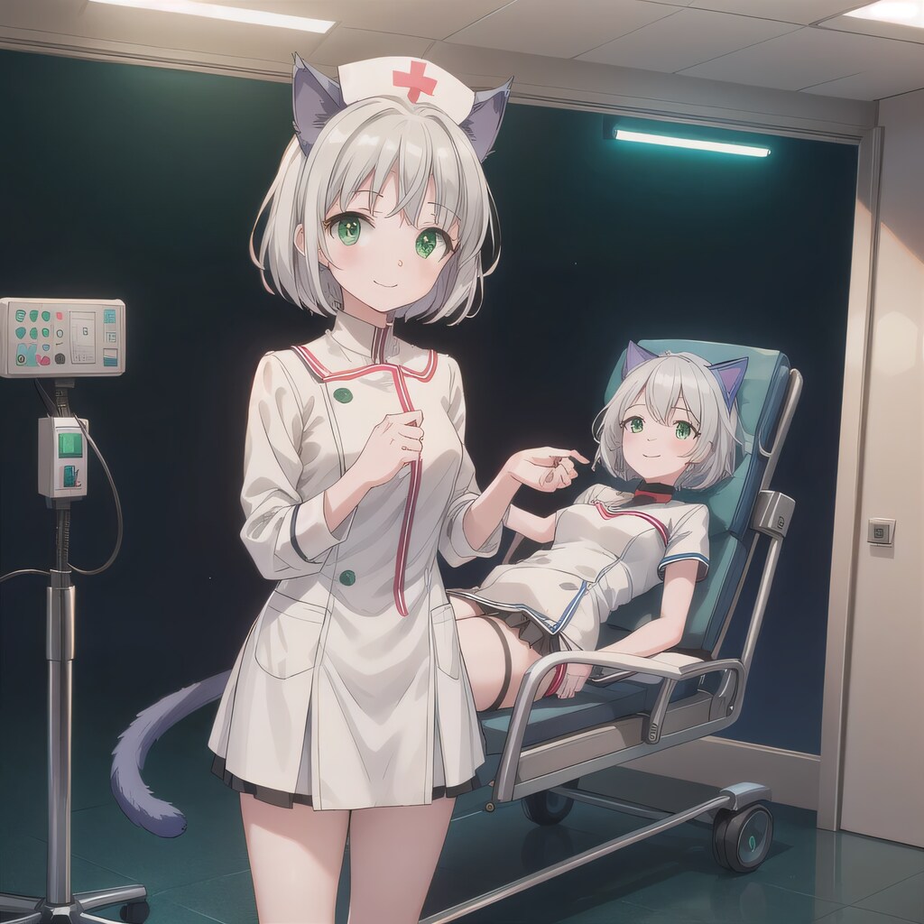 銀髪ボブで白衣の少女６