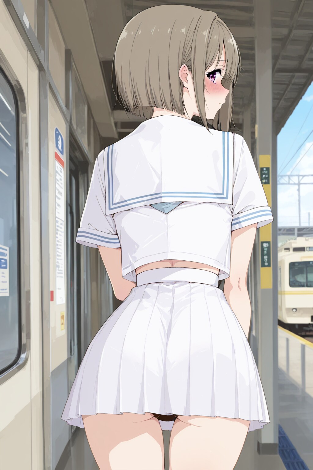 セーラー服のかすみんを後ろから(ちちぷい版)