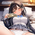 JKの濡れたパンツ見てシコってください 2枚目
