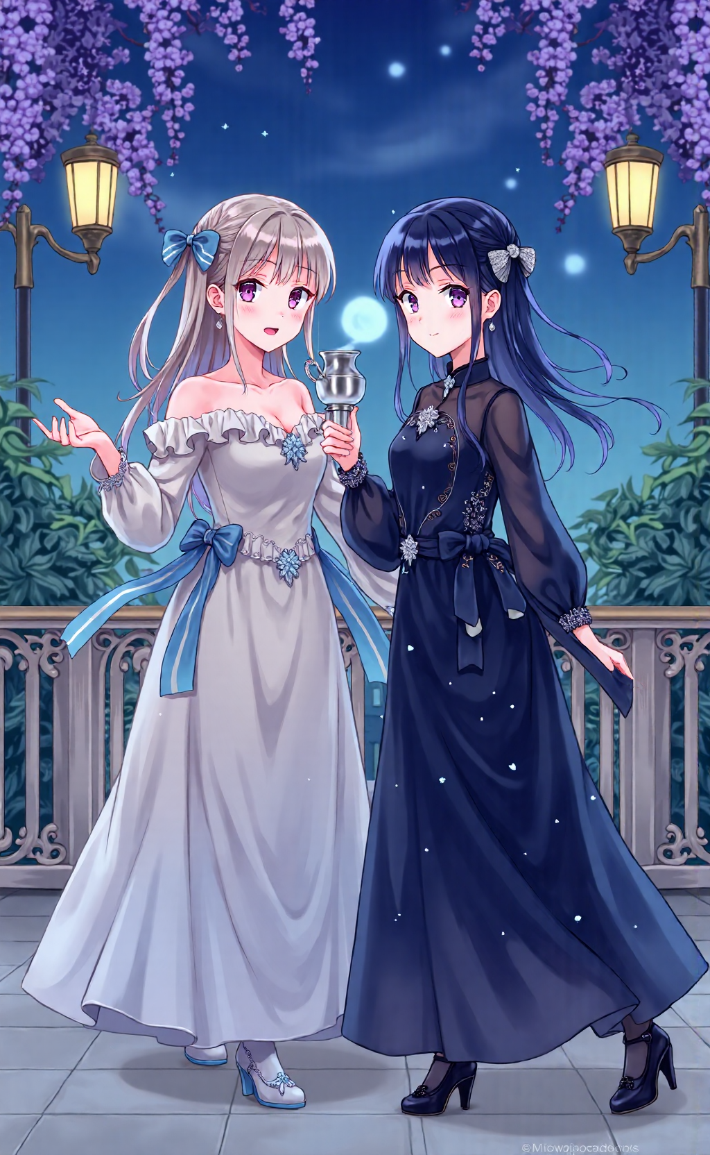 夜空の優雅な姉妹