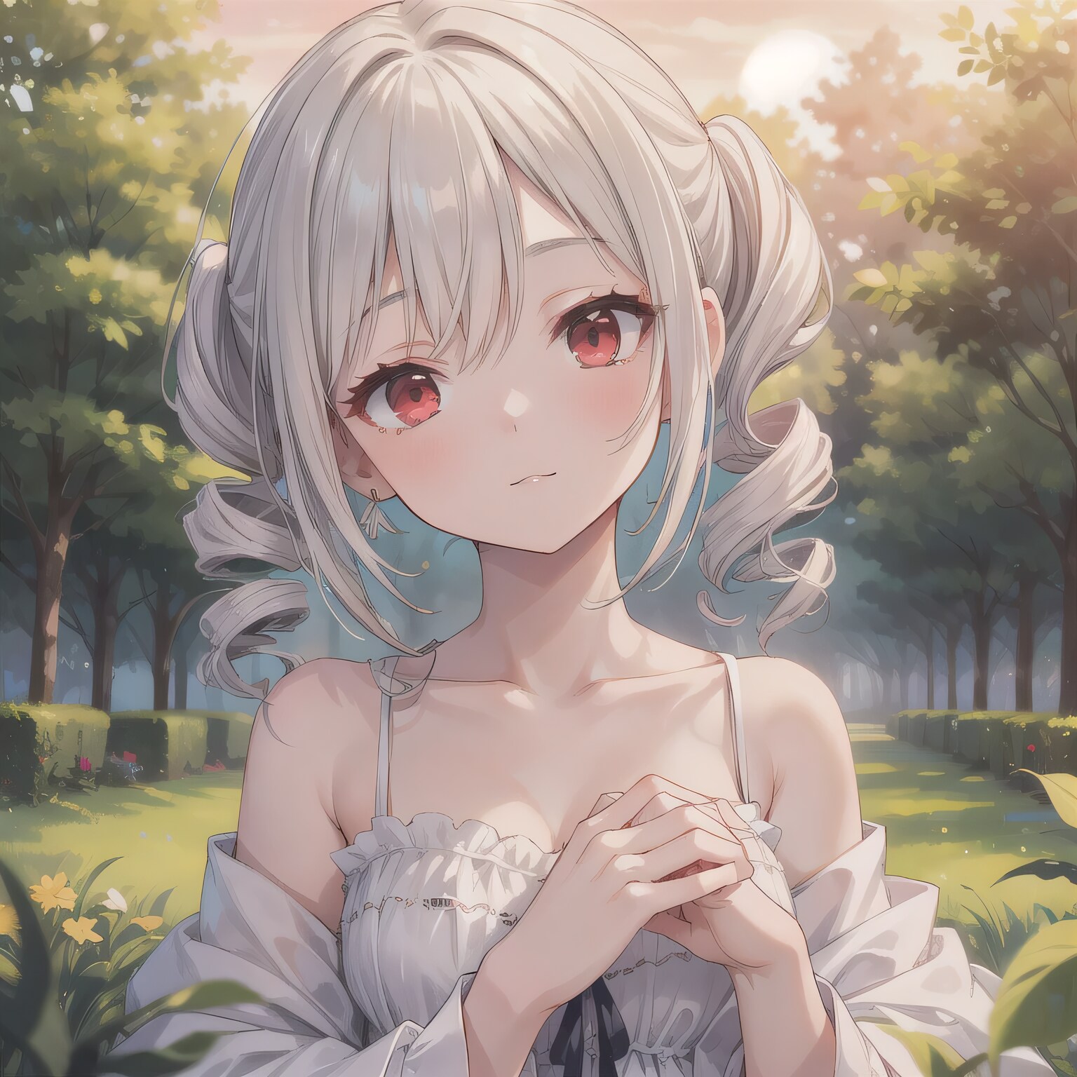 銀髪ロングでワンピースの少女 | の人気AIイラスト・グラビア