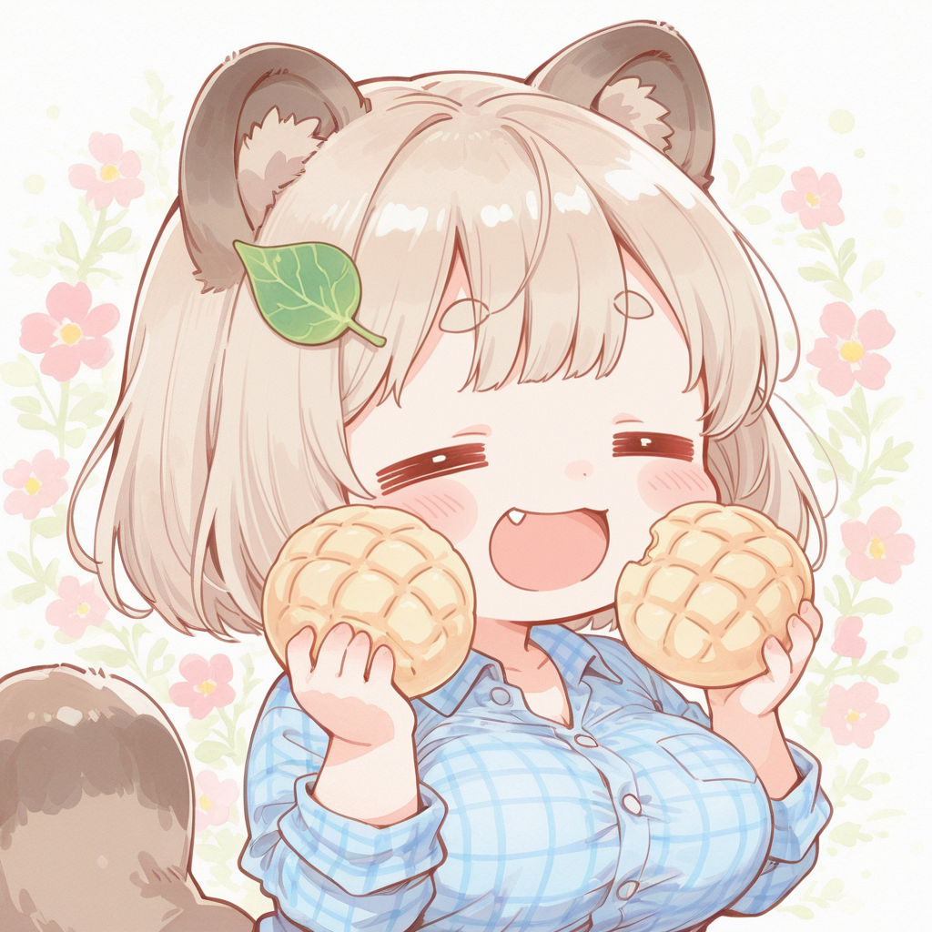 今日の～おやつはメロンパン～♪