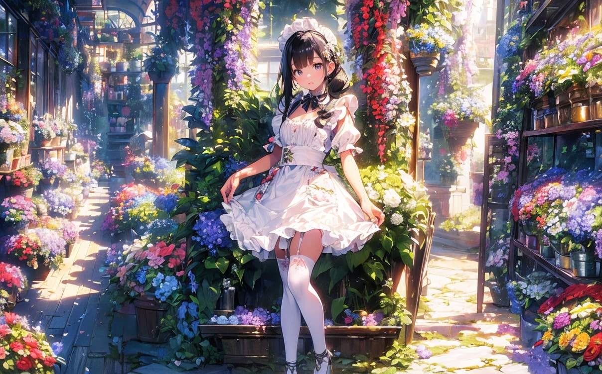 お花を買いに来ました | の人気AIイラスト・グラビア