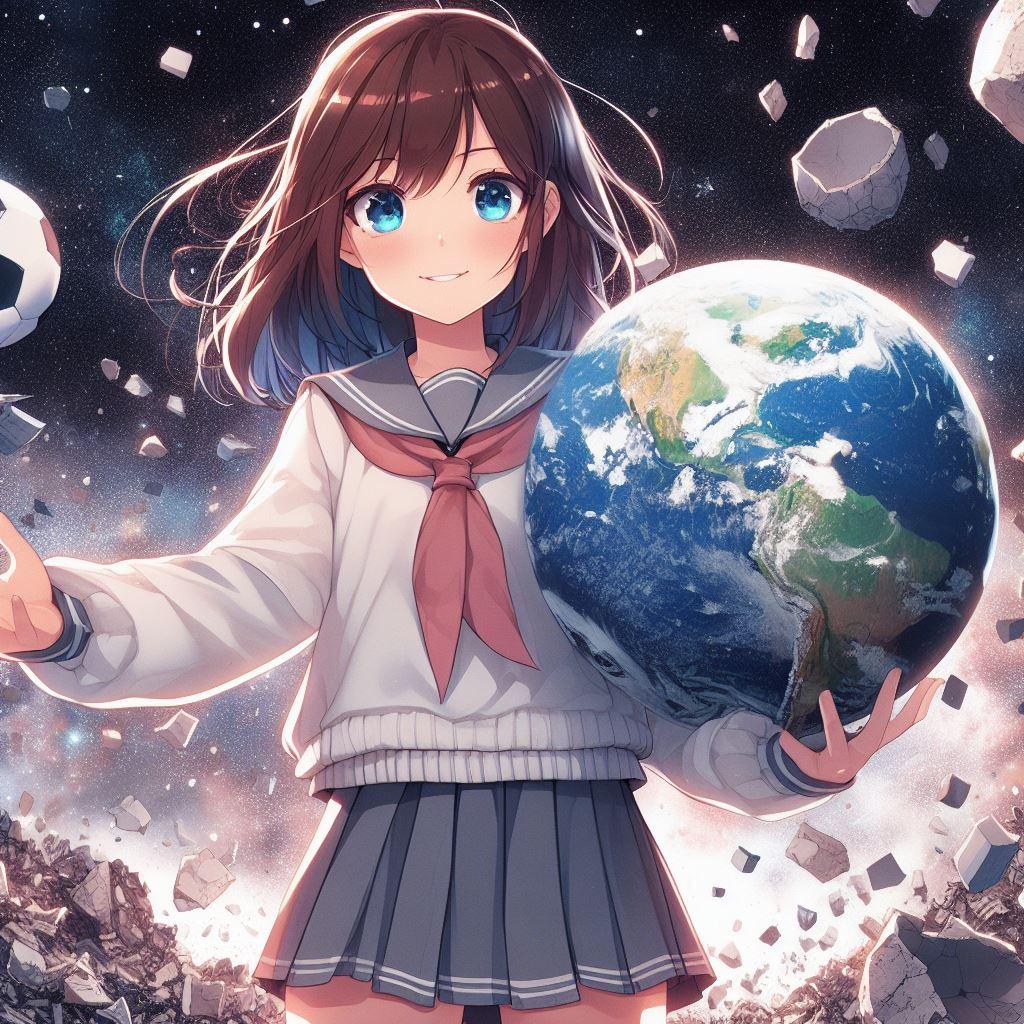 【謎画像】放課後みんなでサッカーをするということで地球を持ってきた女子高生