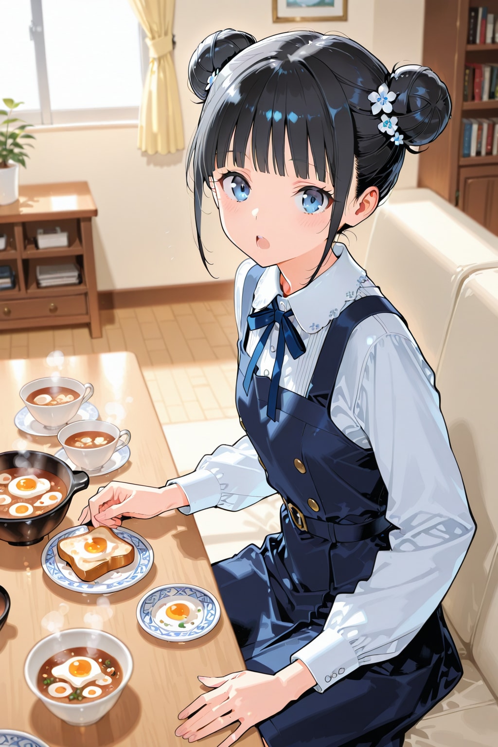 おだんごちゃん🍡✨と朝ごはん🍚✨　2/16 | の人気AIイラスト・グラビア