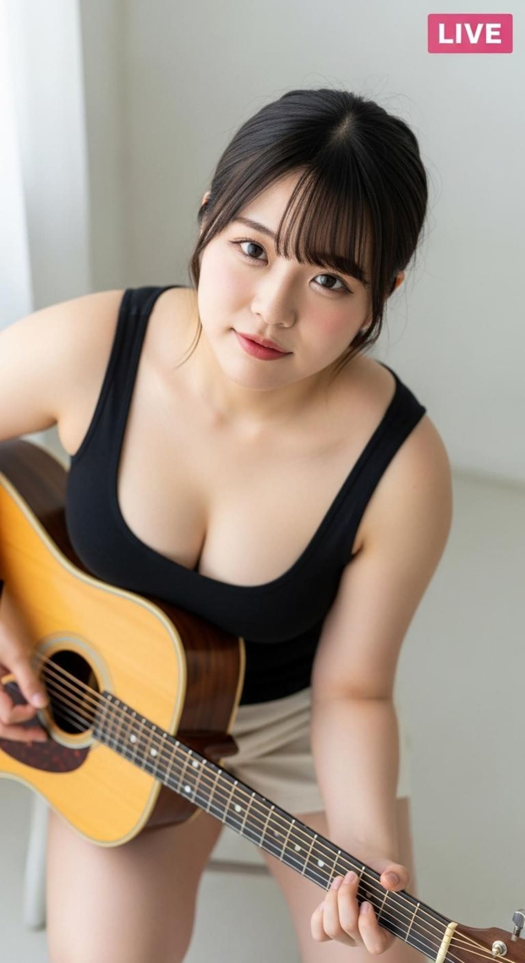 自分の魅力をよく理解している女性の弾き語りインスタライブ（ややむっちり編）
