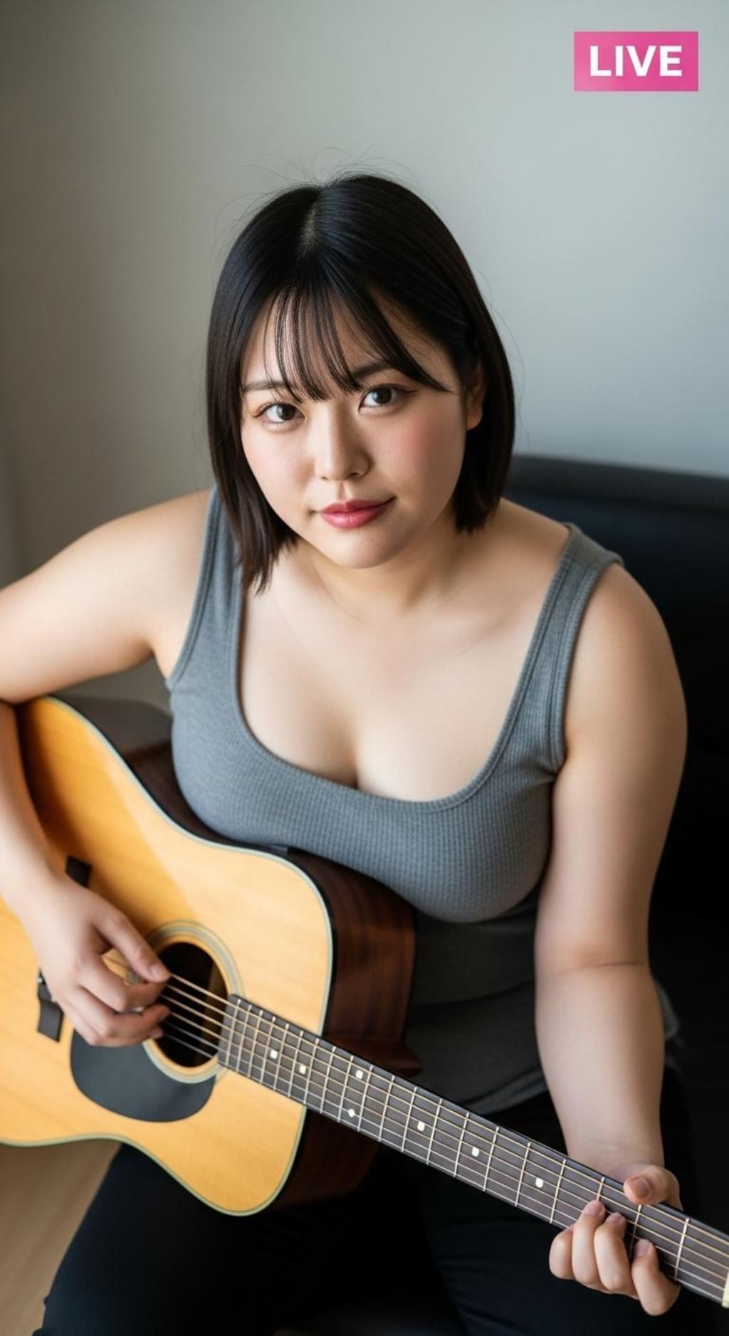 自分の魅力をよく理解している女性の弾き語りインスタライブ（ややむっちり編）