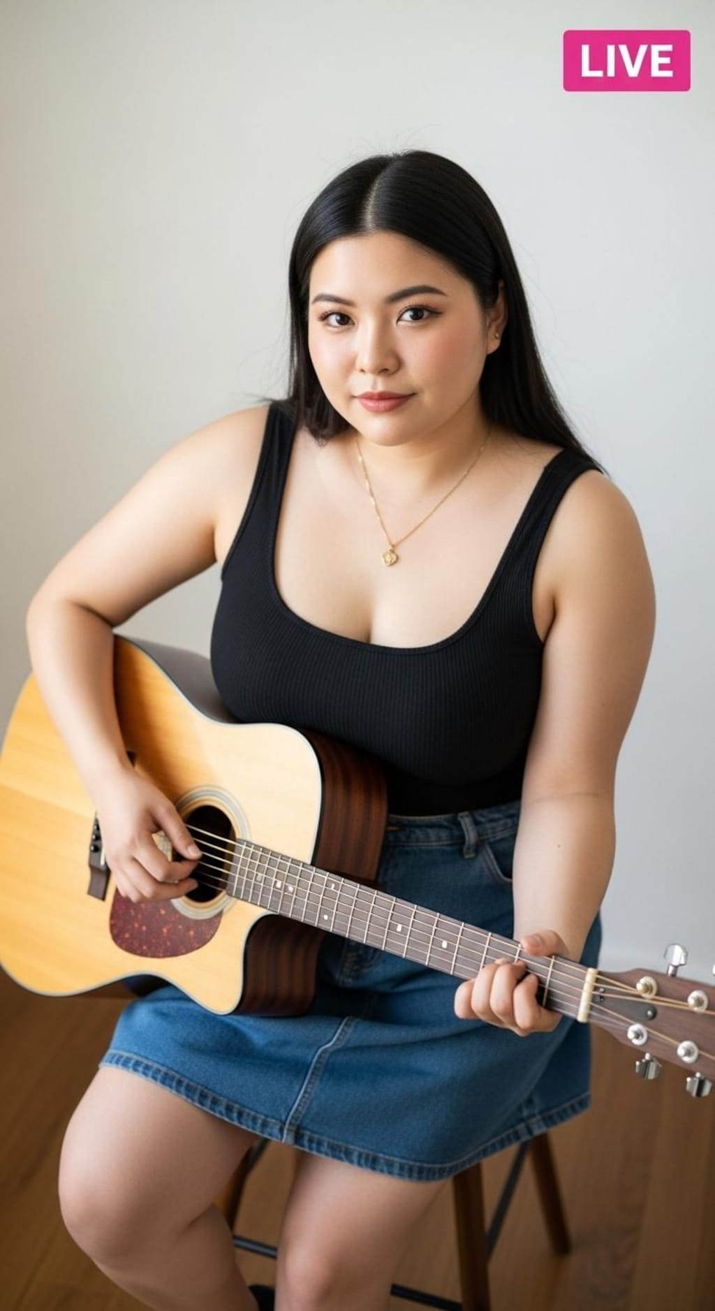 自分の魅力をよく理解している女性の弾き語りインスタライブ（ややむっちり編）