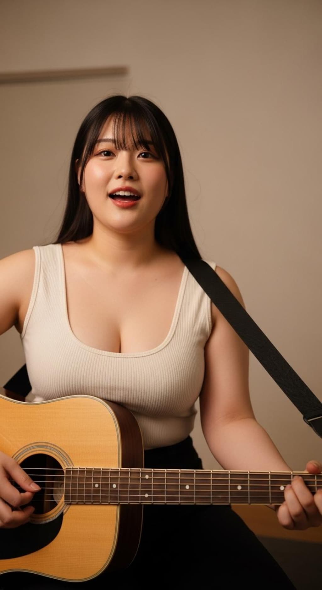 自分の魅力をよく理解している女性の弾き語りインスタライブ（ややむっちり編）