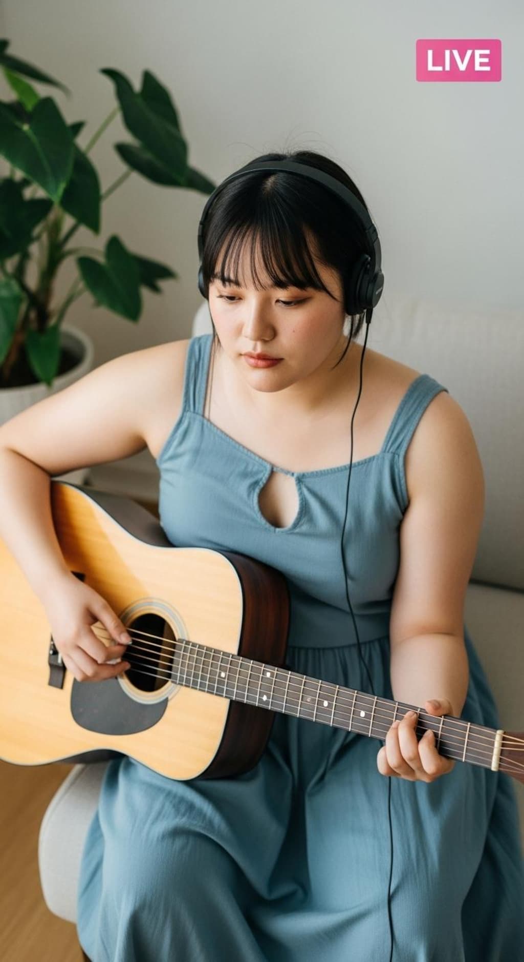 自分の魅力をよく理解している女性の弾き語りインスタライブ（ややむっちり編）