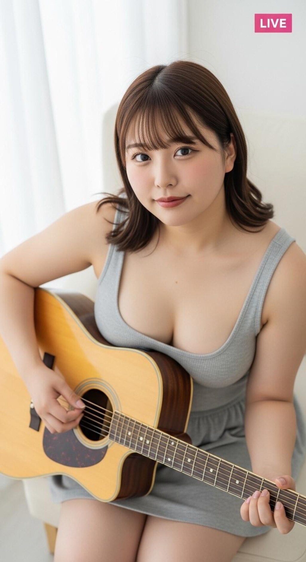 自分の魅力をよく理解している女性の弾き語りインスタライブ（ややむっちり編）