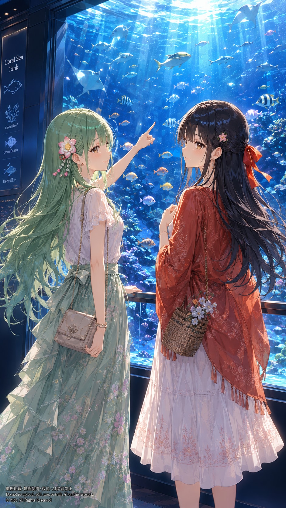 🐠 ふたりで水族館デート ✨ | の人気AIイラスト・グラビア