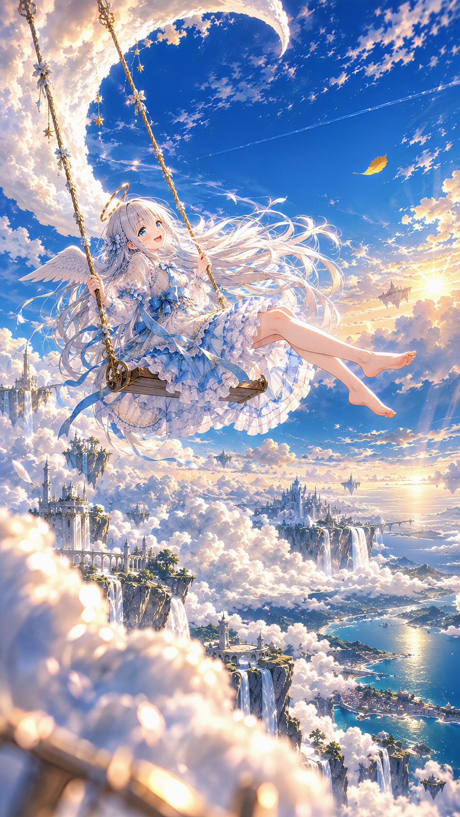 🪽 今日のルルエル 💫天空のブランコなのら～！ | の人気AIイラスト・グラビア