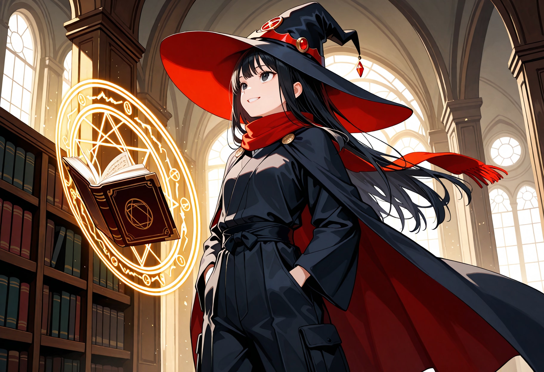 魔法大学の図書館と魔女さん