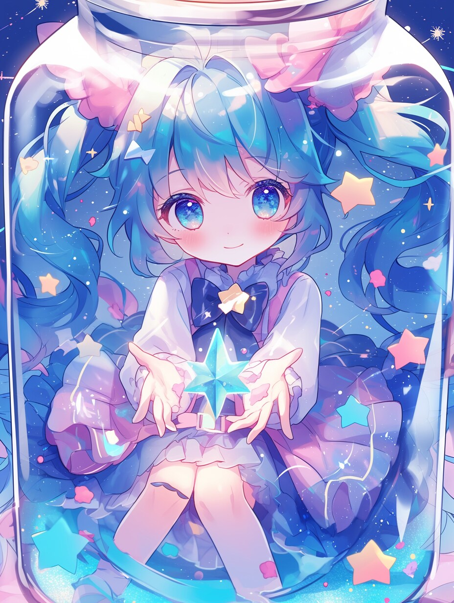 「瓶詰の少女」蒼09 | の人気AIイラスト・グラビア