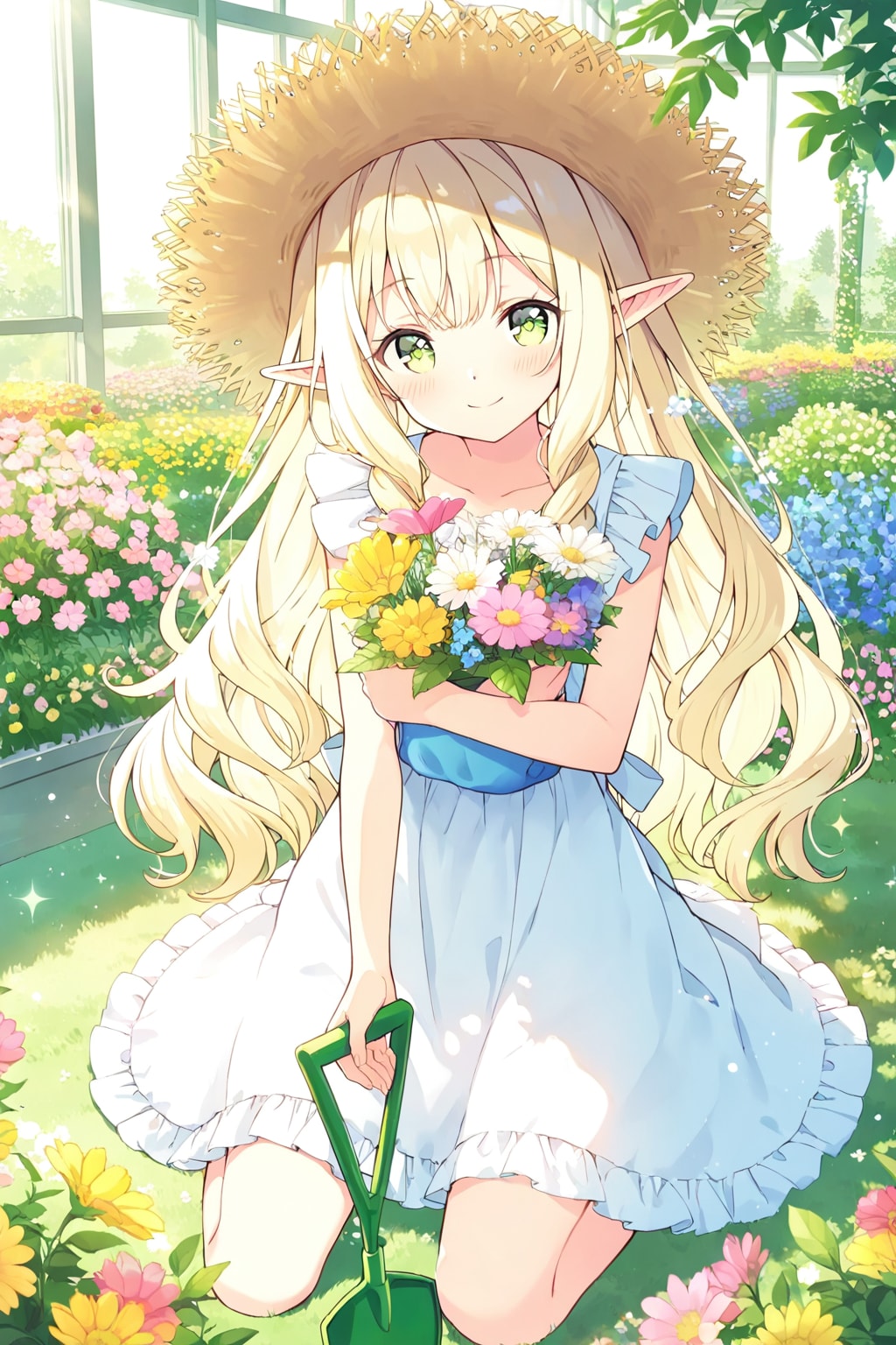 エルフ少女のガーデニング | の人気AIイラスト・グラビア