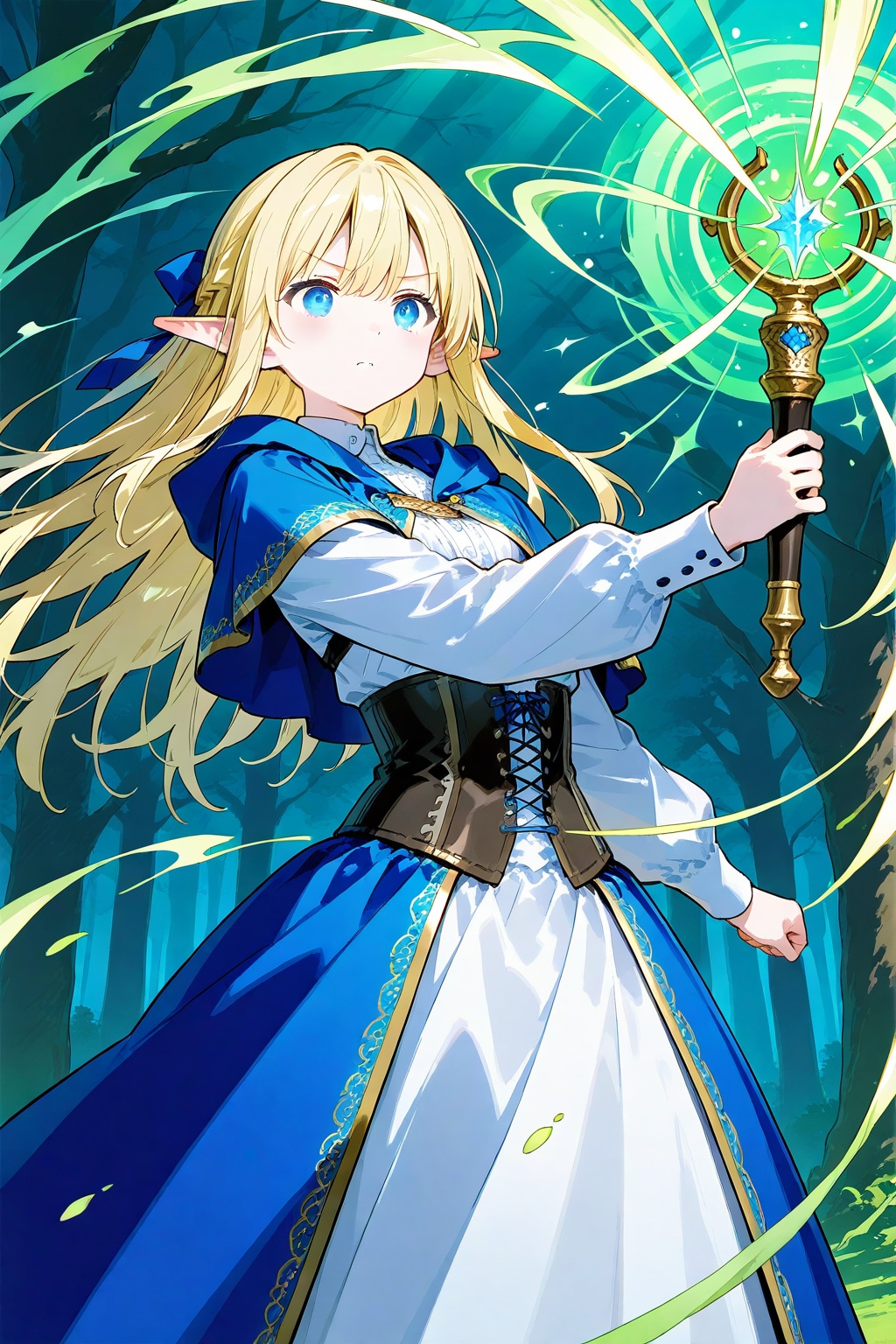 風魔法を使うエルフ