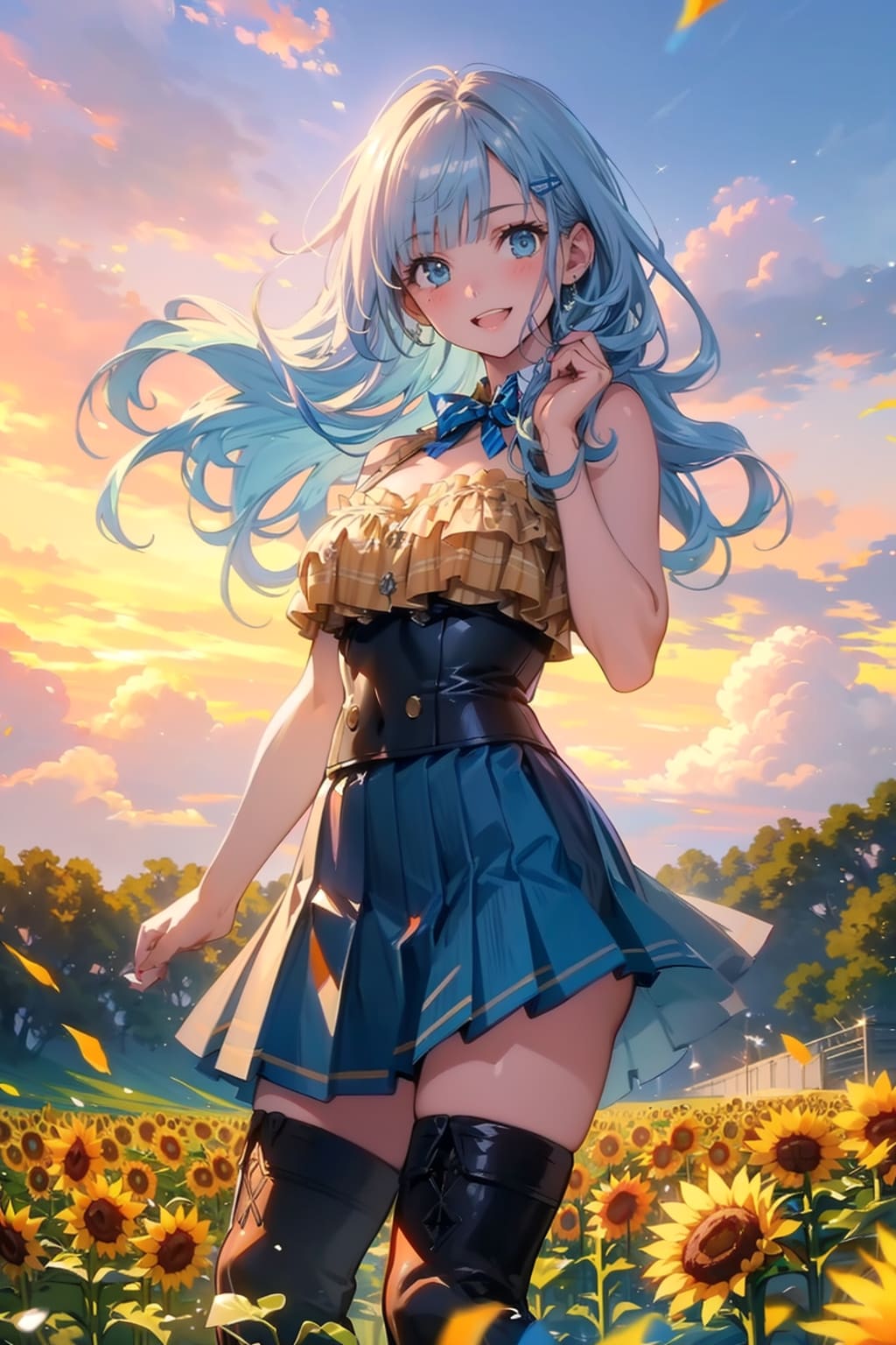 ヒマワリ畑で