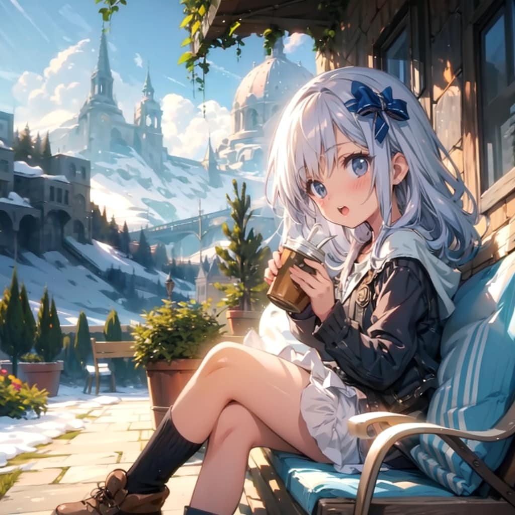 朝陽のシャワーとカフェオレと | の人気AIイラスト・グラビア