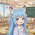 青髪狐耳娘 3枚目