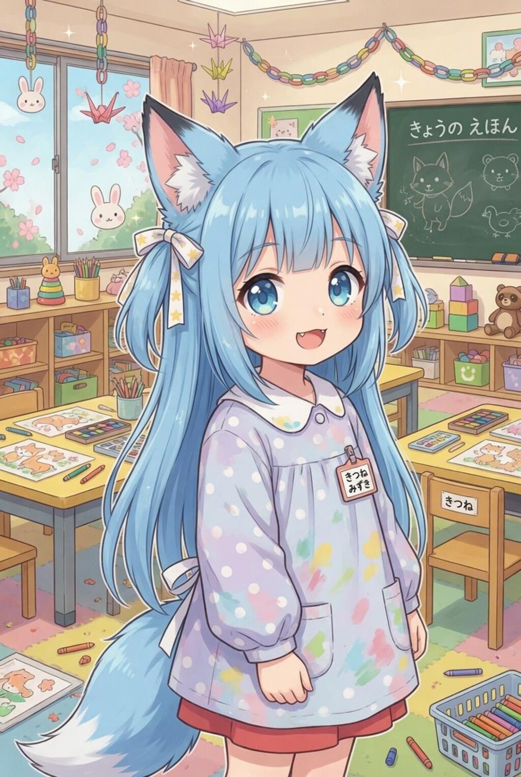 青髪狐耳娘