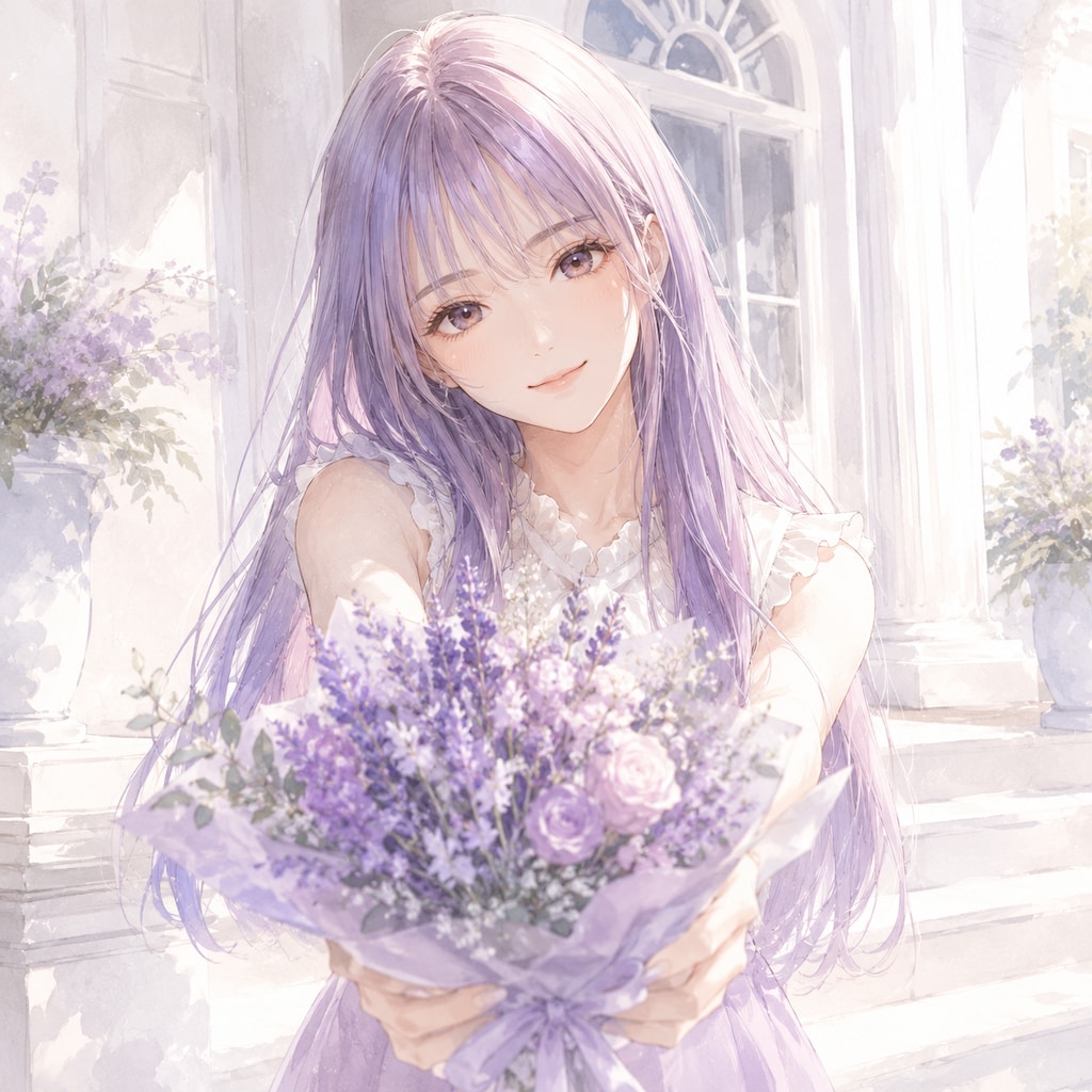 お花をどうぞ💜(ラベンダーちゃん)